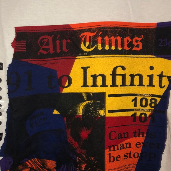 NWT Air Jordan News Clipping Tshirt in White - Picture 4 of 9